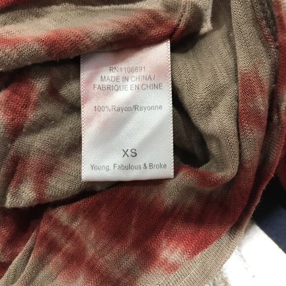 Young Fabulous & Broke Tie Dye Poncho Shirt XS - Picture 10 of 10